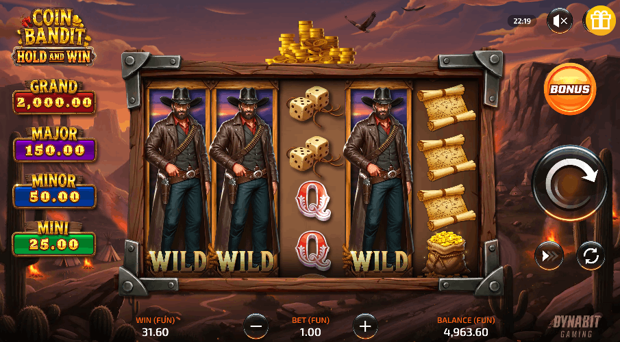 Coin Bandit — main hero banner at Mr Punter Casino